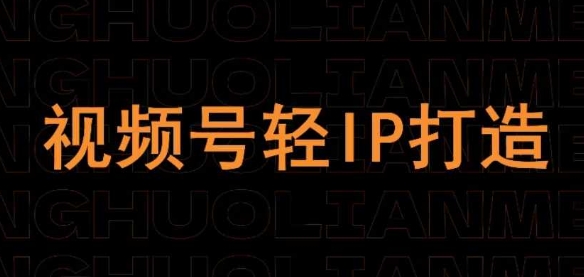 视频号线上课程，视频号轻IP打造-网赚联盟