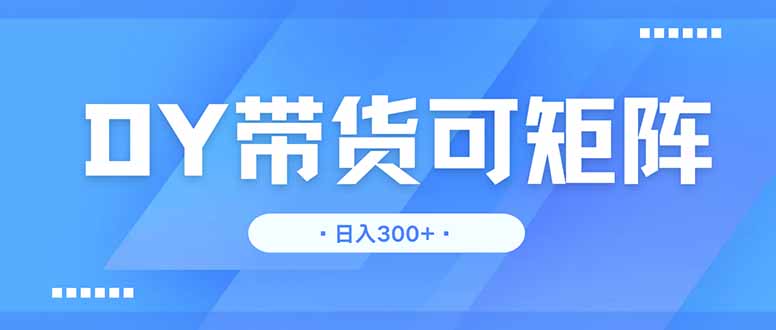 DY带货，日入300＋矩阵无上限-网赚联盟