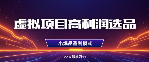虚拟项目高利润选品方法，做好单店利润1W+，可多店倍增利润-网赚联盟