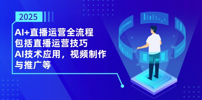 2025AI+直播运营全流程，包括直播运营技巧，AI技术应用，视频制作与推广等-网赚联盟