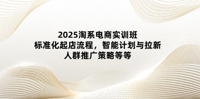2025淘系电商实训班：标准化起店流程，智能计划与拉新，人群推广策略等等-网赚联盟