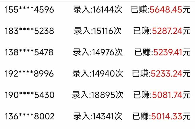 信息录入，几秒一单，只需一部手机，小白轻松上手，日入500＋-网赚联盟