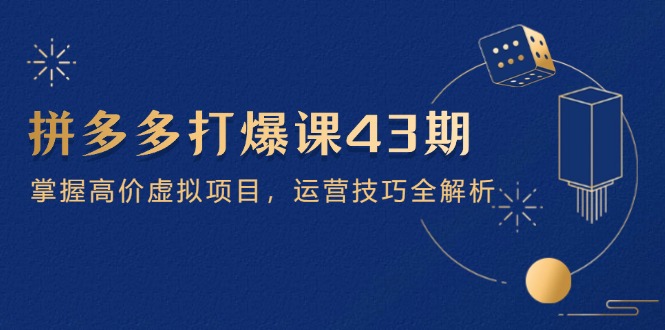 拼多多打爆课第 43 期，掌握高价虚拟项目，运营技巧全解析(15节-网赚联盟