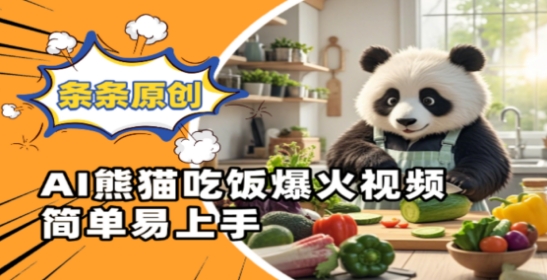 Ai熊猫吃饭爆火视频，条条原创，简单易上手-网赚联盟