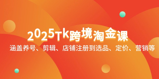 2025Tk跨境淘金课：涵盖养号、剪辑、店铺注册到选品、定价、营销等-网赚联盟