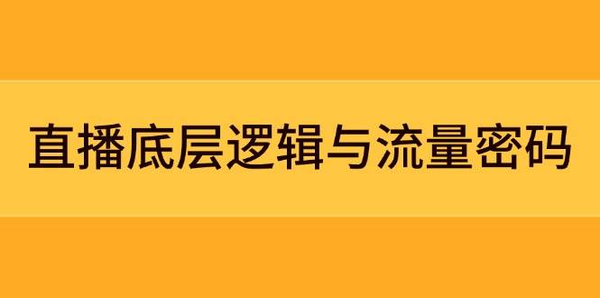 直播底层逻辑与流量密码：定位模型+案例拆解，急速流承接与数据优化全攻略-网赚联盟