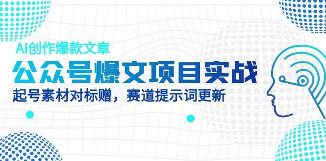 公众号爆文项目实战，AI创作爆款文章，起号素材对标赠(附赛道AI提示词-网赚联盟