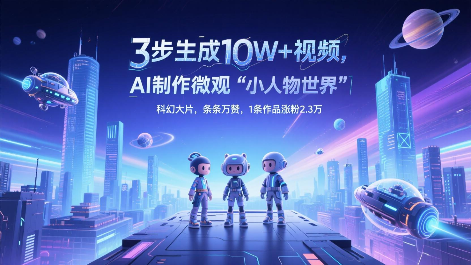 三步生成10W+视频，AI制作微观“小人物世界”科幻大片，条条万赞，1条作品涨粉2.3万-网赚联盟