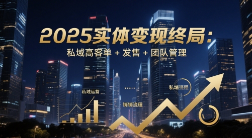 2025实体变现终局：私域高客单+发售+团队管理-网赚联盟