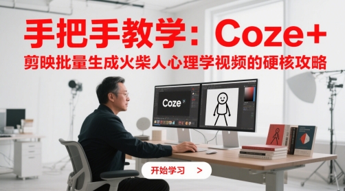 手把手教学：Coze + 剪映批量生成火柴人心理学视频的硬核攻略-网赚联盟