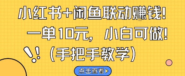 小红书+闲鱼联动挣钱，一单10元，小白可做-网赚联盟
