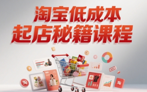 淘宝低成本起店系统课，助你快速起店，实现弯道超车-网赚联盟