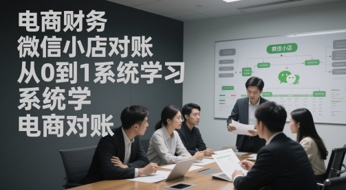 电商财务微信小店对账，从0到1系统学习电商对账-网赚联盟