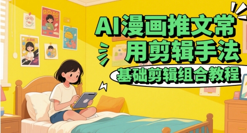 AI漫画推文常用剪辑手法，基础剪辑组合教程-网赚联盟