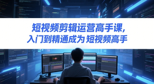 短视频剪辑运营高手课，入门到精通成为短视频高手-网赚联盟