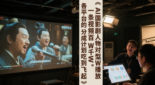 AI三国影视剧人物对口型唱歌玩法，一条视频百W千W播放，各平台的分成计划吃到飞起-网赚联盟