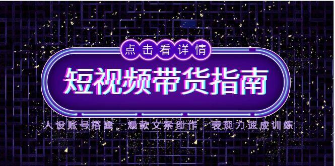 2025短视频带货指南，人设账号搭建，爆款文案创作，表现力速成训练-网赚联盟