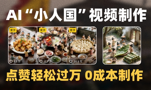 爆款1000W+播放微缩景观迷你小人国AI视频0成本制作全流程教学-网赚联盟
