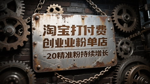 淘宝打付费创业粉单店每天稳定10-20精准粉持续增长【揭秘】-网赚联盟