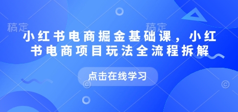 小红书电商掘金课，小红书电商项目玩法全流程拆解(更新5月)-网赚联盟