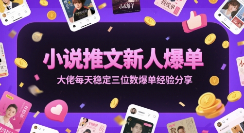 小说推文新人爆单大佬每天稳定三位数爆单经验分享-网赚联盟