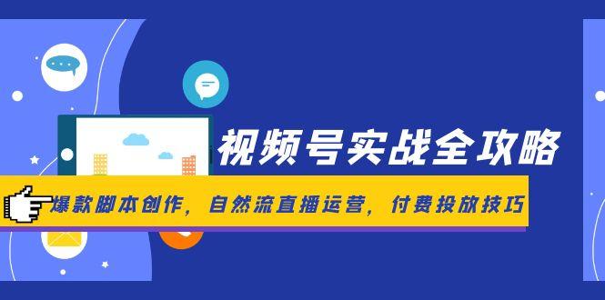 视频号实战全攻略，爆款脚本创作，自然流直播运营，付费投放技巧-网赚联盟