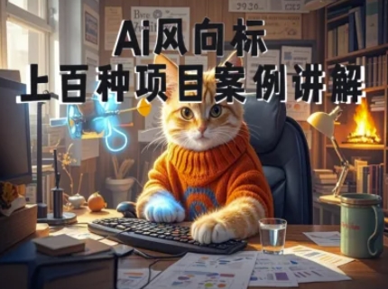 Ai风向标-附100种项目案例玩法-0基础小白到大神ai视频商业应用教学-网赚联盟