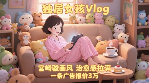 单个账号涨粉71W！用AI制作独居女孩Vlog，宫崎骏画风，治愈感拉满，一条广告报价3W-网赚联盟