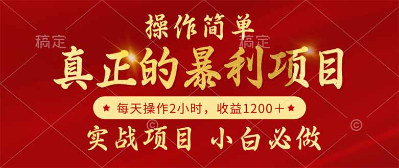 真正的暴利项目，操作简单，每天收益1200＋，自己做老板-网赚联盟