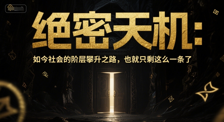 付费文章：绝密天机：如今社会的阶层攀升之路，也就只剩这么一条了-网赚联盟