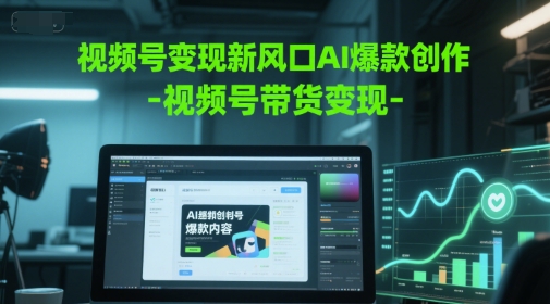 视频号变现新风口AI爆款创作-视频号带货变现-网赚联盟
