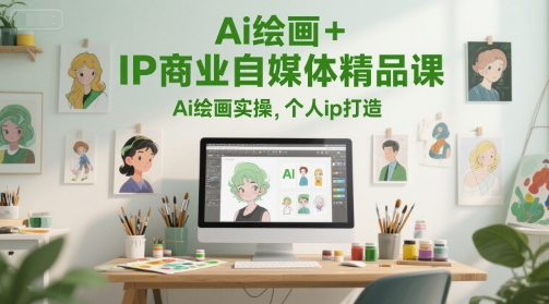 Ai绘画+IP商业自媒体精品课，Ai绘画实操，个人ip打造-网赚联盟
