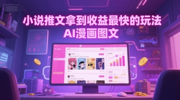 小说推文拿到收益最快的玩法，AI漫画图文-网赚联盟