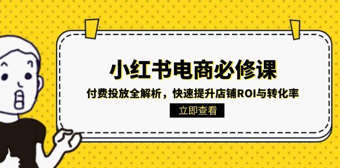 小红书电商必修课：付费投放全解析，快速提升店铺ROI与转化率-网赚联盟