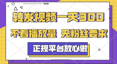 转发视频一天3张+，正规平台放心做，不看播放量，无粉丝要求，随时随地挣收益【揭秘】-网赚联盟