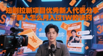 短剧拉新项目优秀新人代表分享新人怎么月入过1W的诀窍-网赚联盟