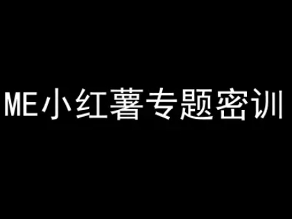 ME小红薯专题密训-小红书电商教程-网赚联盟