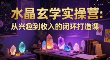 水晶玄学实操营：从兴趣到收入的闭环打造课-网赚联盟