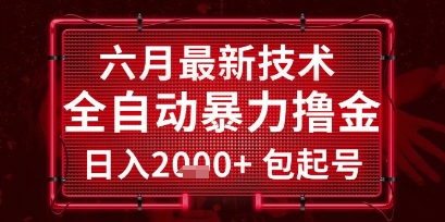 六月最新技术全自动暴力撸金，稳定日入2k+包起号，长期稳定【揭秘】-网赚联盟