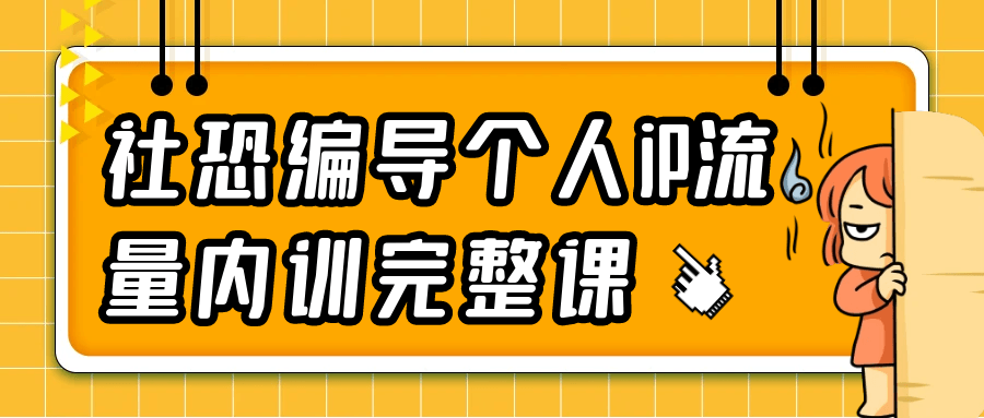 社恐编导个人iP流量内训完整课-网赚联盟