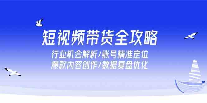 短视频带货全攻略，行业机会解析/账号精准定位/爆款内容创作/数据复盘优化-网赚联盟
