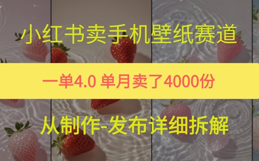 小红薯手机壁纸变现，4块钱一张的图，单月卖了5000份-网赚联盟