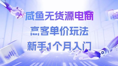 咸鱼无货源电商，高客单价玩法，新手1个月入门-网赚联盟