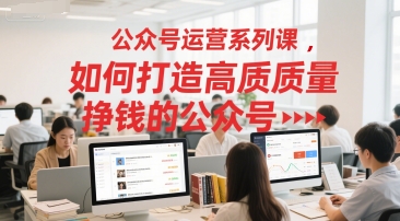 公众号运营系列课，如何打造高质量挣钱的公众号-网赚联盟