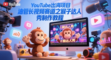 YouTube出海项目，油管长视频赛道之猴子达人秀制作教程-网赚联盟
