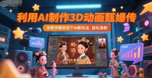 利用AI制作3D动画甄嬛传，流量爆了，手把手教你这个AI新玩法，轻松涨粉-网赚联盟