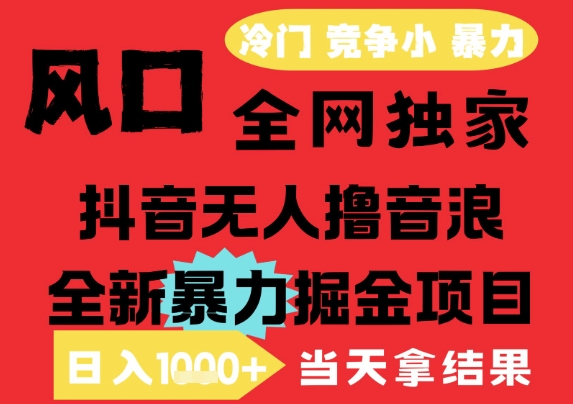 25年6月高爆抖音无人直播最新撸音浪掘金项目，解放双手小白可做，无脑日入1k+，门槛低【揭秘】-网赚联盟