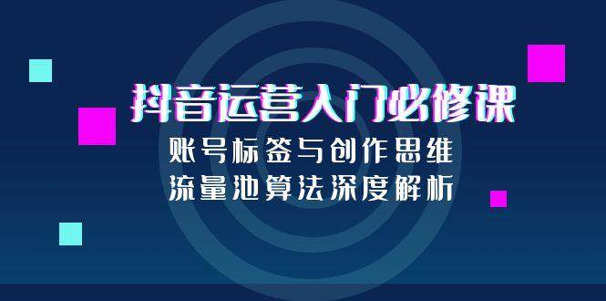 抖音运营入门必修课，账号标签与创作思维，流量池算法深度解析-网赚联盟
