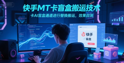 快手MT卡盲盒搬运技术，卡AI盲盒通道进行替换搬运，效果自测-网赚联盟