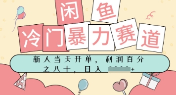 闲鱼冷门暴力赛道，新人当天开单，门槛低，日入多张-网赚联盟